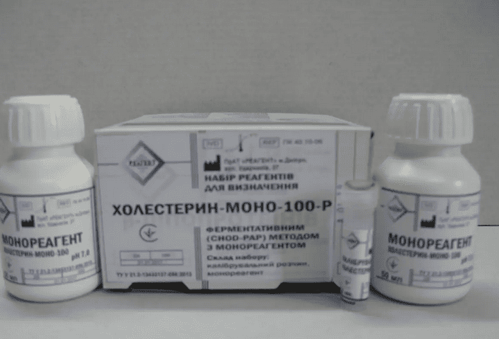 ПК 40.10-06 ХОЛЕСТЕРИН-МОНО-100-Р Набір реагентів для визначення вмісту загального холестерину ферментативним (CHOD-PAP) методом з монореагентом, 50/100 проб